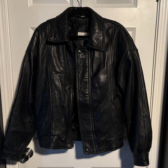 Black Marc Leather Jacket - Men's Size Medium - Picture 1 of 5